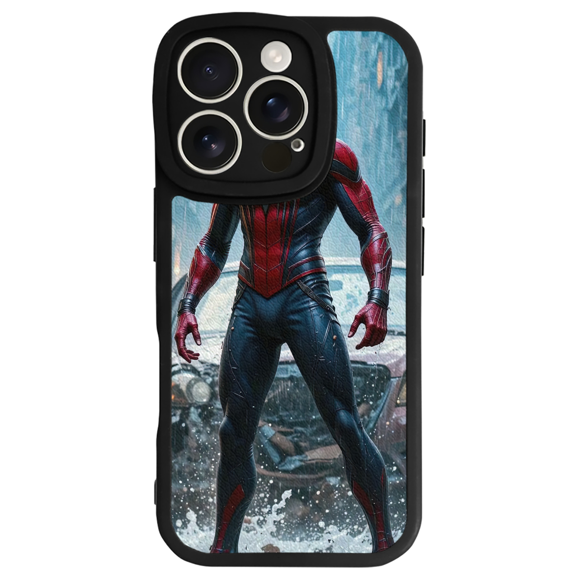 Spider Man スパイダーマン 【iPhone 16シリーズ対応】シリコンスマホケース（レザー調） 材質：シリコン